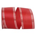 Reliant Ribbon 20.5 in. 50 Yards Quad Stripe Ribbon, Red & Silver 5503-979-40K